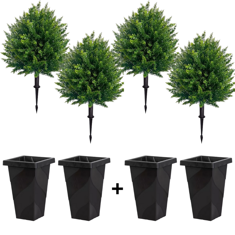 Kit de Cedros Artificiais Realista + Plugue + Vasos de Brinde + Frete Grátis