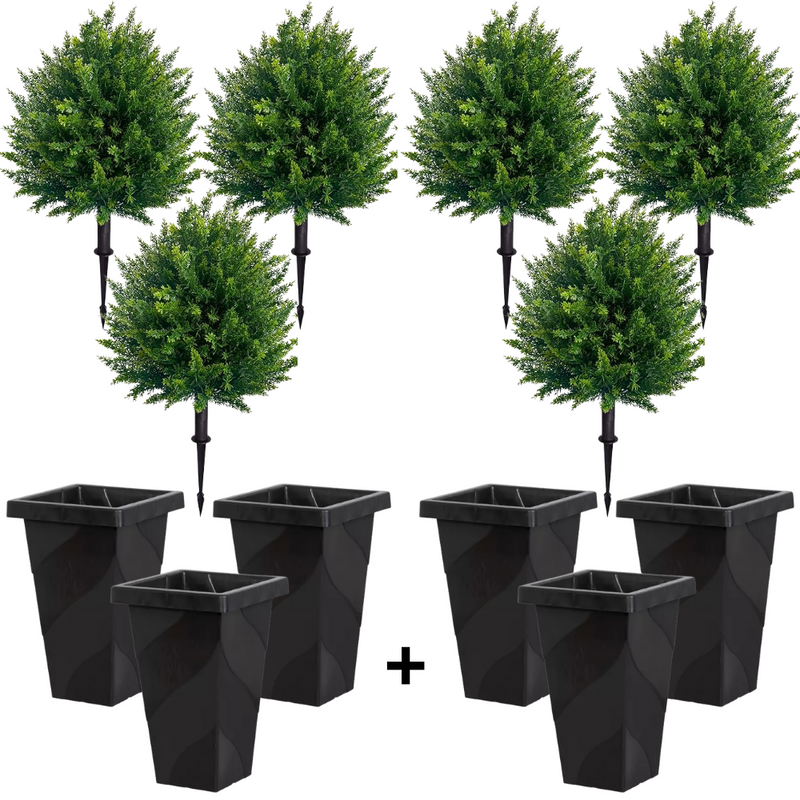 Kit de Cedros Artificiais Realista + Plugue + Vasos de Brinde + Frete Grátis