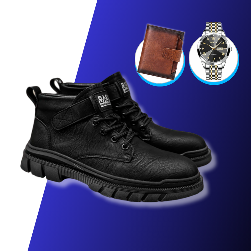 Bota de Couro Masculina - Visane + BRINDES: Relógio Premium e Carteira de Couro