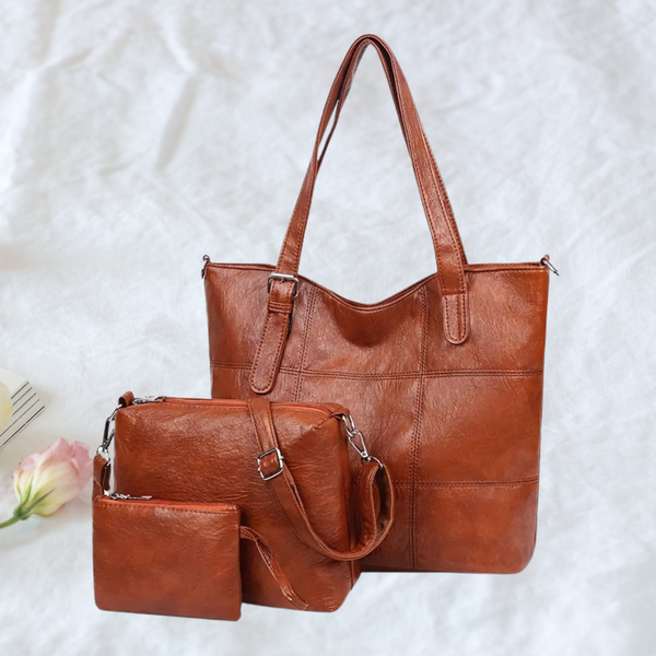 Kit 3 Bolsas de Couro - Divanne