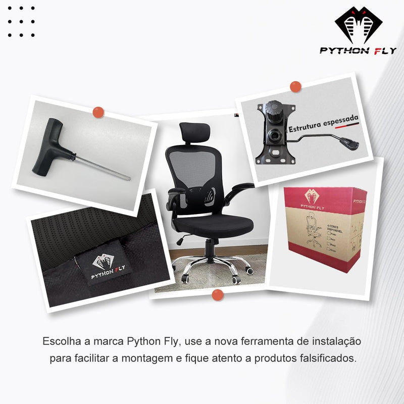 Cadeira de escritório ergonômica com estofado mesh Y8970