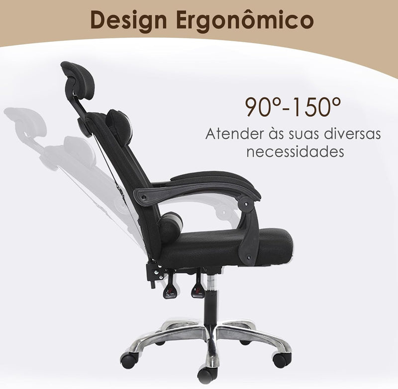 Cadeira de Escritório Ergonomica Girável J0889