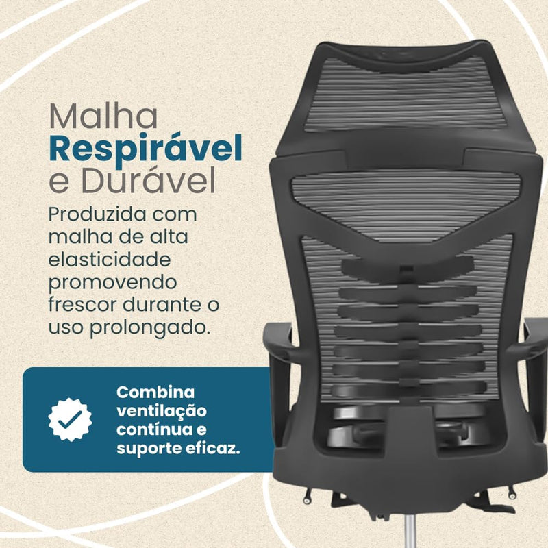 Cadeira de Escritório Ergonômica Encosto em Tela F00898