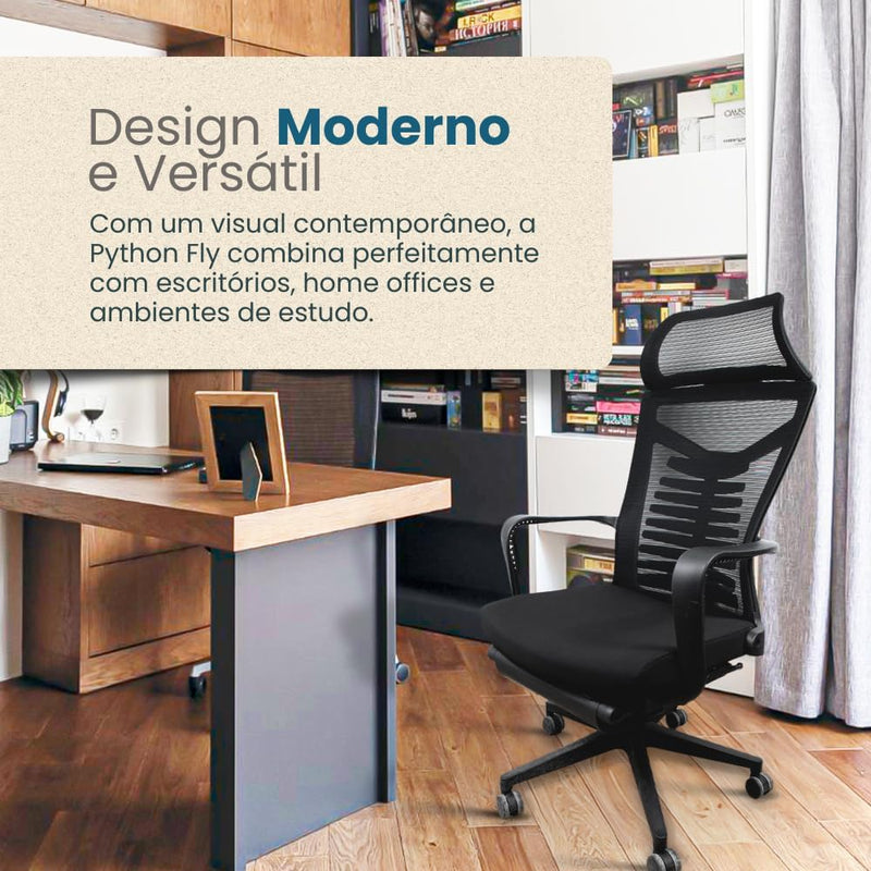 Cadeira de Escritório Ergonômica Encosto em Tela F00898