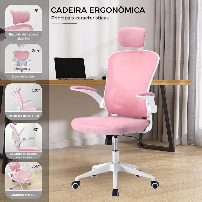 Cadeira de escritório ergonômica com estofado mesh Y8970