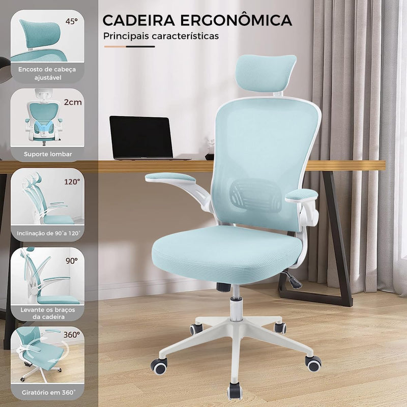 Cadeira de escritório ergonômica com estofado mesh Y8970