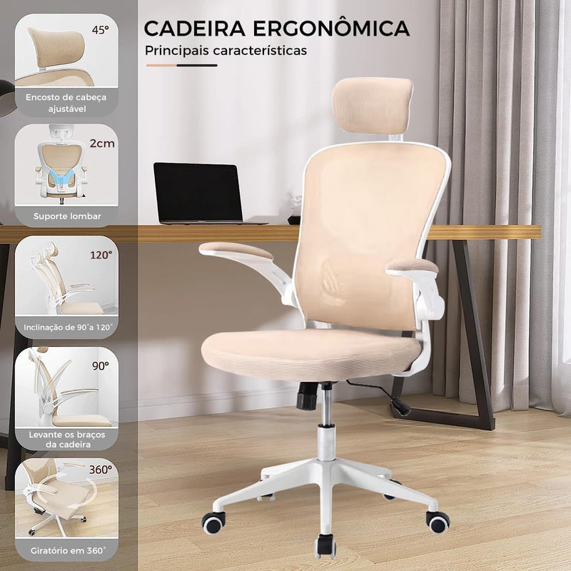 Cadeira de escritório ergonômica com estofado mesh Y8970