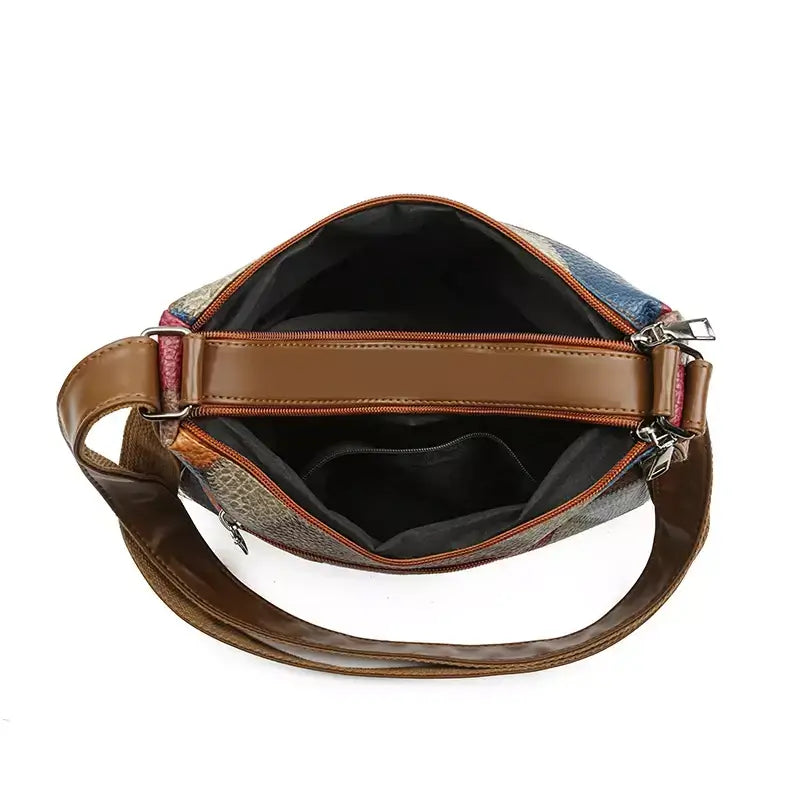 Bolsa de Couro Kaffee + Relógio e Porta Óculos de Brinde
