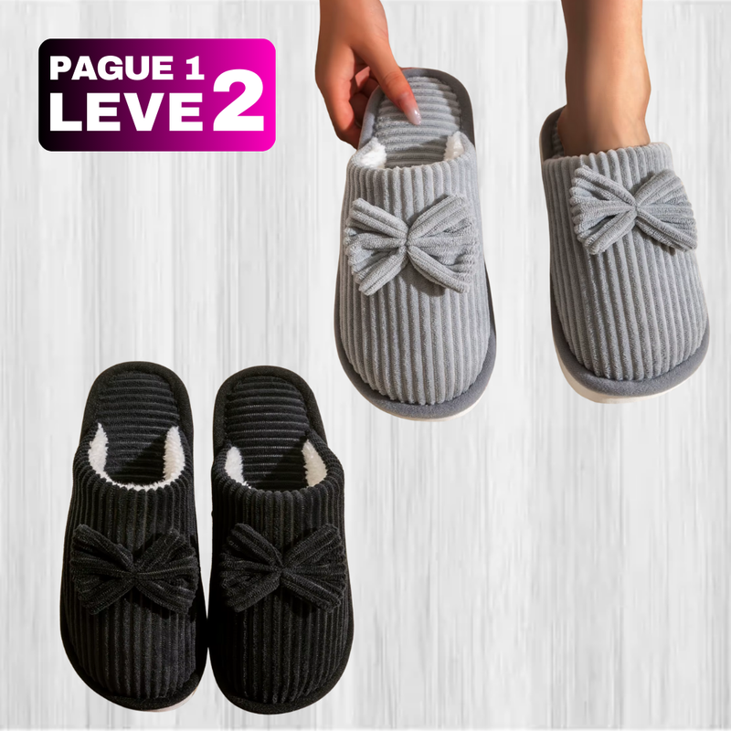 [PAGUE 1, LEVE 2] Pantufa Aveludada Feminina -  Lunara
