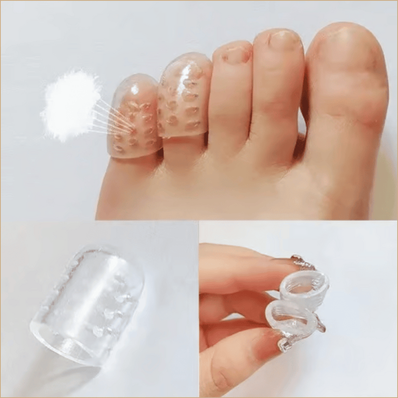 30 Protetores de Dedos de Silicone Lisse + BRINDES: 30 Adesivos para Dores e Fita Antiderrapante para Calçados