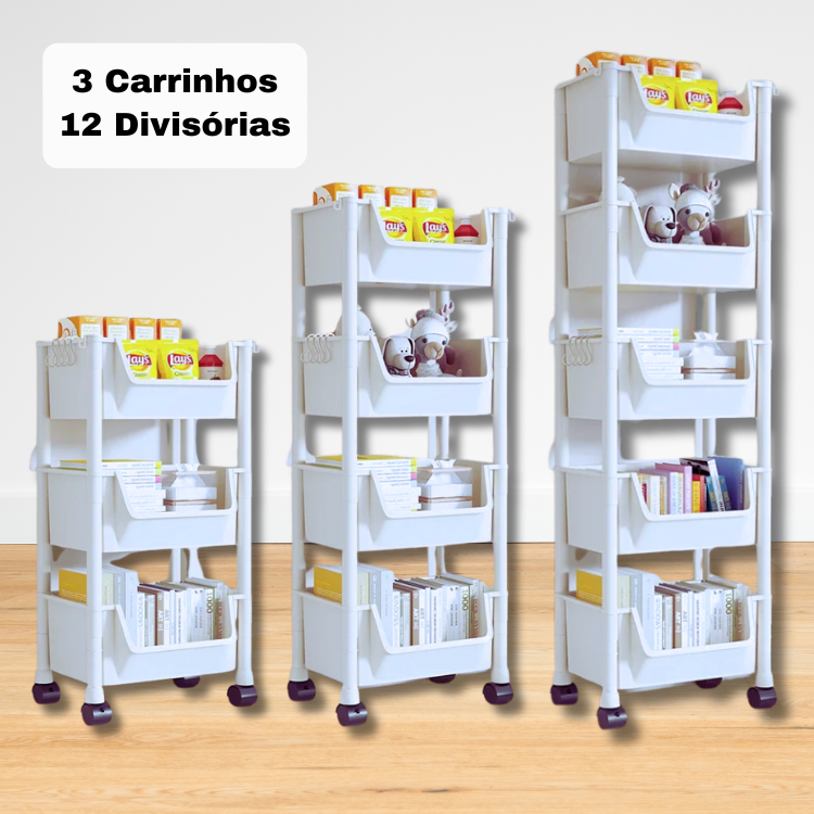 Kit 3 Carrinhos Organizadores Multifuncionais-  Espazie