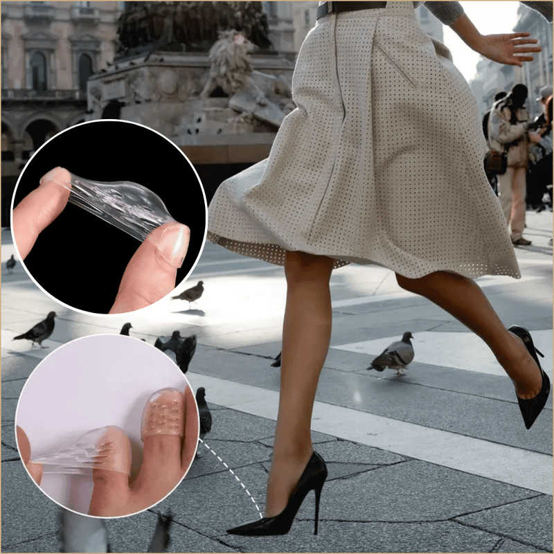 30 Protetores de Dedos de Silicone Lisse + BRINDES: 30 Adesivos para Dores e Fita Antiderrapante para Calçados