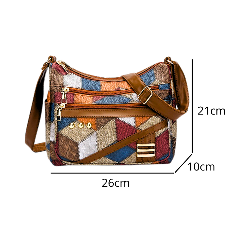 Bolsa de Couro Kaffee + Relógio e Porta Óculos de Brinde